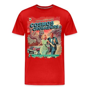 Comic, Comicstrip, 50er Jahre, Crazy Monster - Männer Premium Bio T-Shirt - Rot - Vorne - Damien (186cm)