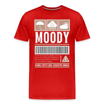 Streetwear Moody, Moody Vintage Fashion Label - T-shirt bio Premium Homme - rouge - Devant - Damien (186cm)