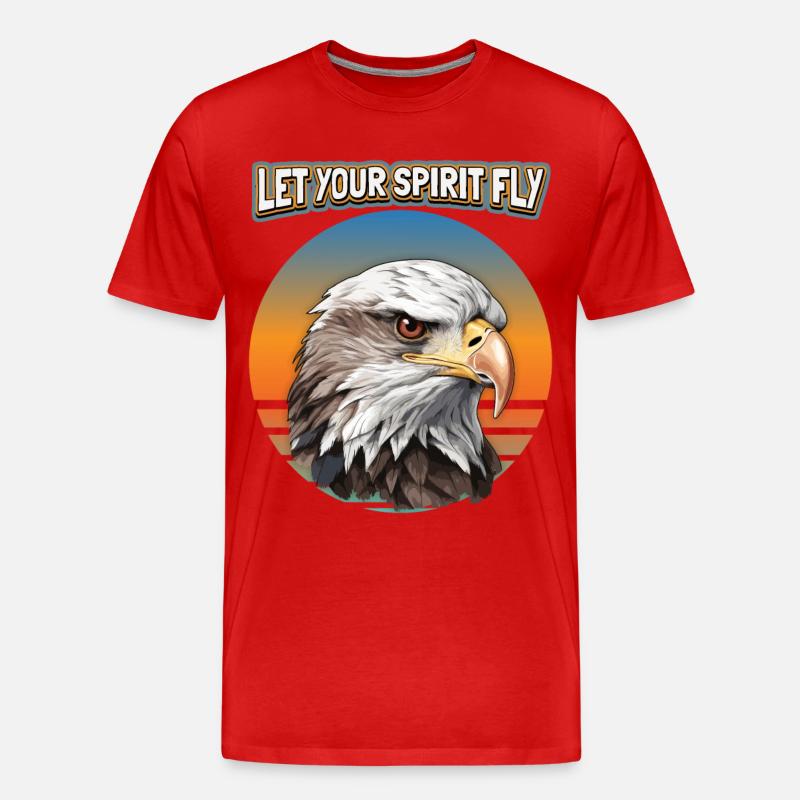 Eagle Motif, Eagle Illustration, Saying - Men's Premium Organic T-Shirt - red