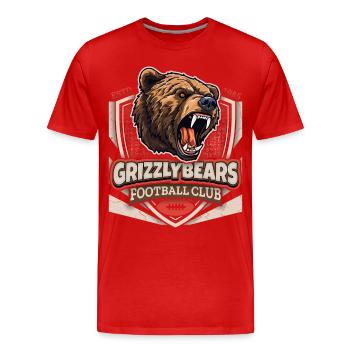 Club de football américain, logo des grizzlis - T-shirt bio Premium Homme - rouge - Devant - Damien (186cm)