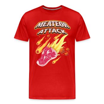 Steak, Viande, Drôle De Dicton - T-shirt bio Premium Homme - rouge - Devant - Damien (186cm)