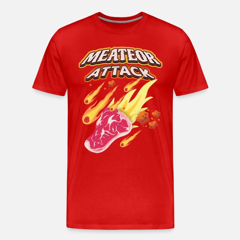 Steak, Fleisch, lustiger Spruch - Männer Premium Bio T-Shirt - Rot