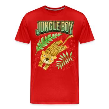 Kawaii Tiger, Hand Painted, Funny Tiger Saying - Men's Premium Organic T-Shirt - red - Front - Damien (186cm)