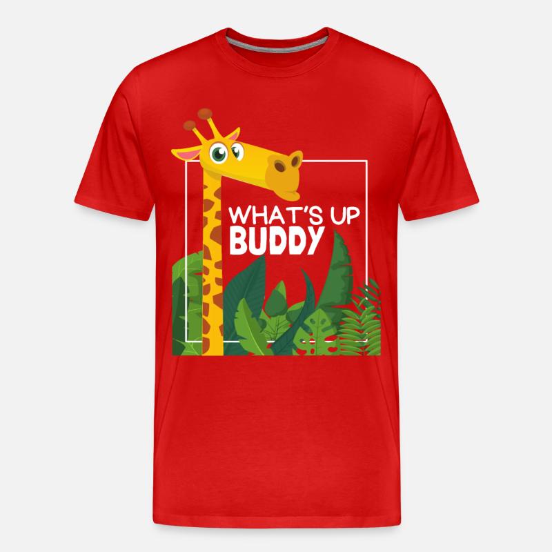Lustige Giraffe, Comic Stil, Spruch - Männer Premium Bio T-Shirt - Rot
