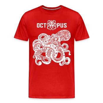 Poulpe, Poulpe Poulpe, Illustration de poulpe - T-shirt bio Premium Homme - rouge - Devant - Damien (186cm)
