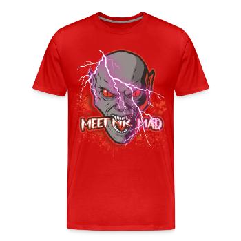 Dessin animé de zombie d’horreur, dicton drôle, M. Mad - T-shirt bio Premium Homme - rouge - Devant - Damien (186cm)