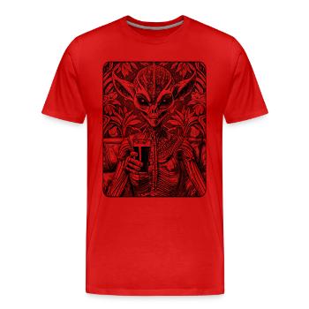 Limogalaxy: Ein Alien-Shirt für Sci-Fi-Liebhaber. - Männer Premium Bio T-Shirt - Rot - Vorne - Damien (186cm)