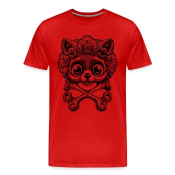 Geheimnisvoll: Frauen-Hamster & Totenkopf-Shirt - Männer Premium Bio T-Shirt - Rot - Vorne - Damien (186cm)