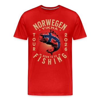Vikna Angeln 2026 - Männer Premium Bio T-Shirt - Rot - Vorne - Damien (186cm)