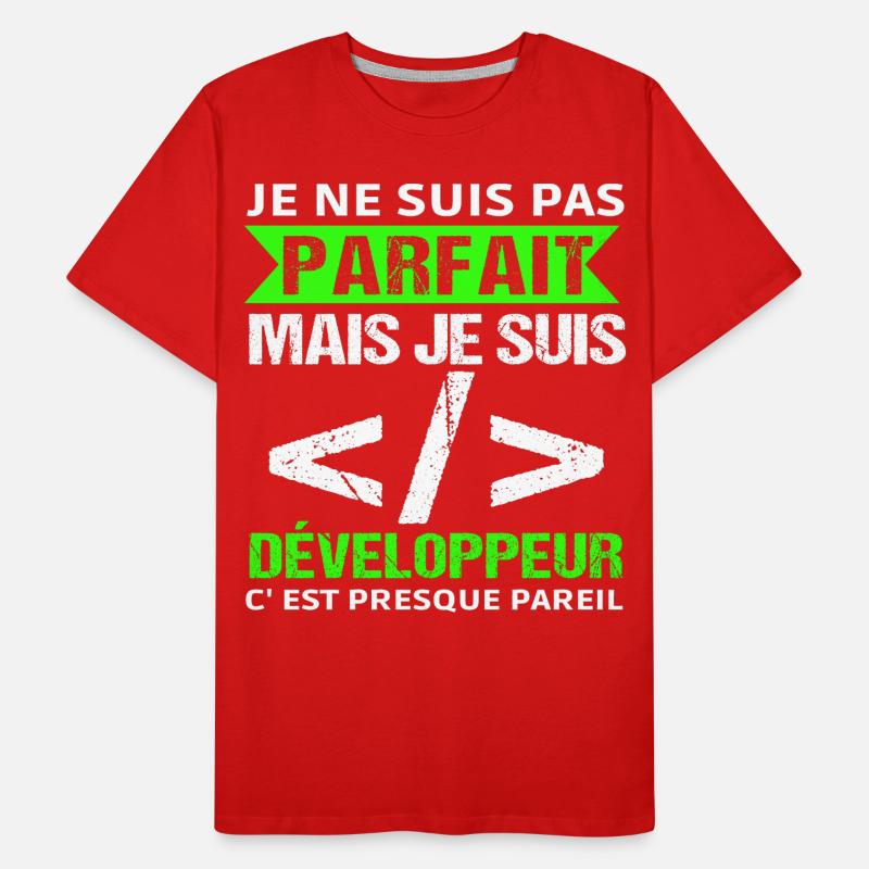 Humour Geek Cadeau Développeur Codeur Programmeur T-shirt bio Premium Homme