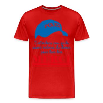 France Victimes du Devoir Policier Police Merci - T-shirt bio Premium Homme - rouge - Devant - Damien (186cm)