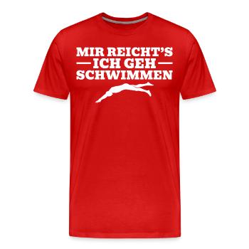 Schwimmen Humor Schwimmsport Schwimmer - Männer Premium Bio T-Shirt - Rot - Vorne - Damien (186cm)