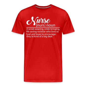 Infirmier - T-shirt bio Premium Homme - rouge - Devant - Damien (186cm)
