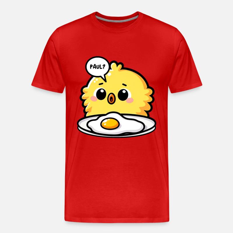Eier Spiegelei Oster Meme - Männer Premium Bio T-Shirt - Rot