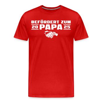 Zum Papa 2025 befördert Babyparty - Männer Premium Bio T-Shirt - Rot - Vorne - Damien (186cm)