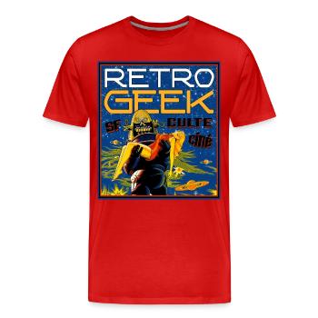 retro geek sf culte ciné - T-shirt bio Premium Homme - rouge - Devant - Damien (186cm)