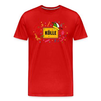 Kölle Karneval Ortsschild Fasching Narrenkappe - Männer Premium Bio T-Shirt - Rot - Vorne - Damien (186cm)