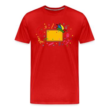 Fasching Fastnacht Karneval Ortsschild Narrenkappe - Männer Premium Bio T-Shirt - Rot - Vorne - Damien (186cm)