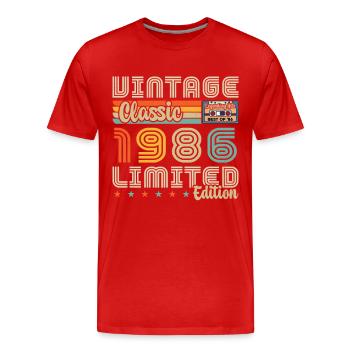 Jahrgang Jahrgang 1986 Geburtstagsgeschenk - Männer Premium Bio T-Shirt - Rot - Vorne - Damien (186cm)
