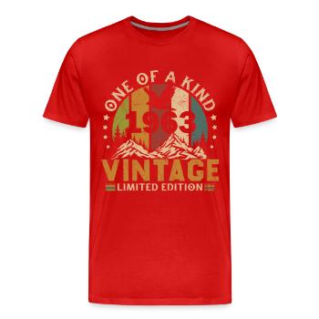 Retro Vintage 1963 Geburtstagsgeschenk 1963 - Männer Premium Bio T-Shirt - Rot - Vorne - Damien (186cm)