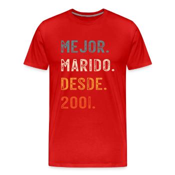 L'homme meilleur mari depuis 2001 - T-shirt bio Premium Homme - rouge - Devant - Damien (186cm)