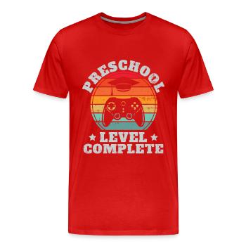 Full Preschool Level Retro Pre-K Graduation - Men's Premium Organic T-Shirt - red - Front - Damien (186cm)