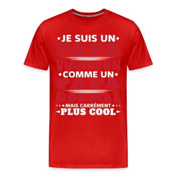 Je Suis un Papa Vigneron / Homme Vigneron Cadeau - T-shirt bio Premium Homme - rouge - Devant - Damien (186cm)