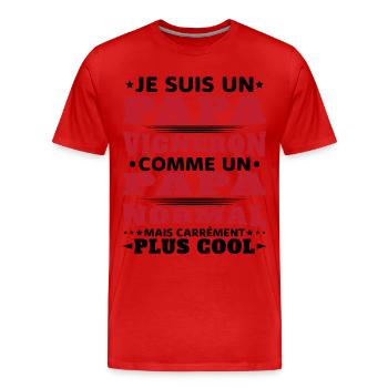 Je Suis un Papa Vigneron / Homme Vigneron Cadeau - T-shirt bio Premium Homme - rouge - Devant - Damien (186cm)