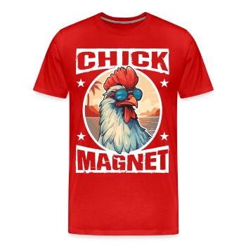 Urlaub Sonne Strand Meer Single Hühner Huhn Hahn - Männer Premium Bio T-Shirt - Rot - Vorne - Damien (186cm)