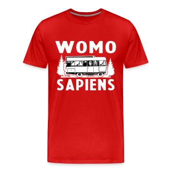 Womo Sapiens Funny Caravan - Männer Premium Bio T-Shirt - Rot - Vorne - Damien (186cm)