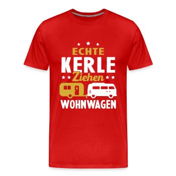 echte kerle ziehen wohnwagen - Männer Premium Bio T-Shirt - Rot - Vorne - Damien (186cm)