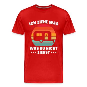 Ich ziehe was was du nicht ziehst Wohnwagen Camper - Männer Premium Bio T-Shirt - Rot - Vorne - Damien (186cm)