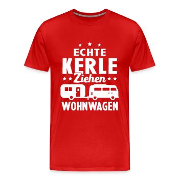 echte kerle ziehen wohnwagen - Männer Premium Bio T-Shirt - Rot - Vorne - Damien (186cm)