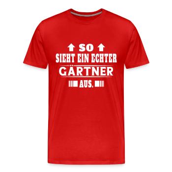 Gärtner Gartenbau Landschaftsbau Hobbygärtner - Männer Premium Bio T-Shirt - Rot - Vorne - Damien (186cm)