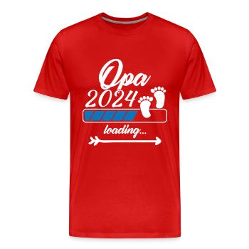 Opa in 2024 bitte warten - Männer Premium Bio T-Shirt - Rot - Vorne - Damien (186cm)