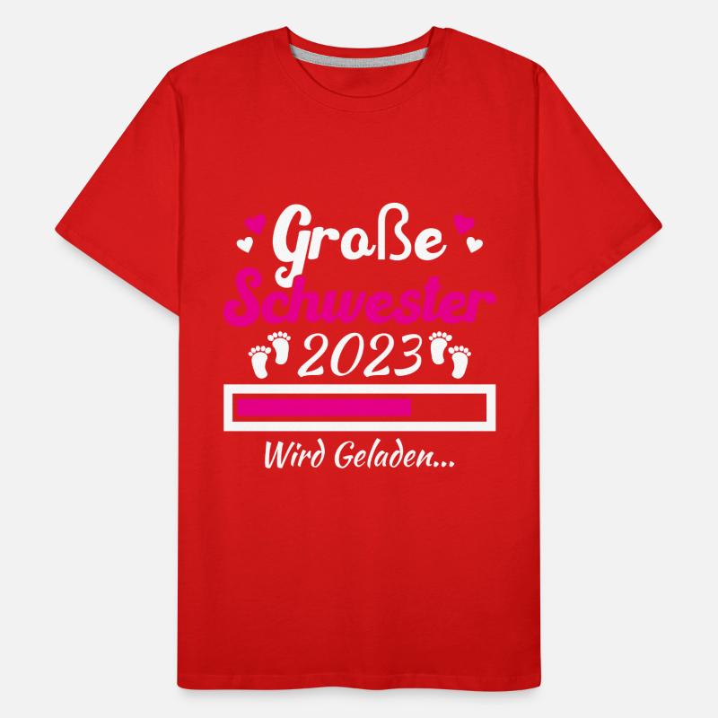 Kinder Ich werde Große Schwester 2023 Männer Premium Bio T-Shirt