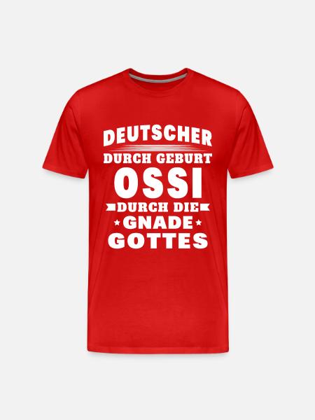 Ossi Ostdeutscher Sachsen - Männer Premium Bio T-Shirt - Rot
