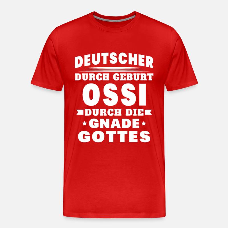 Ossi Ostdeutscher Sachsen - Männer Premium Bio T-Shirt - Rot