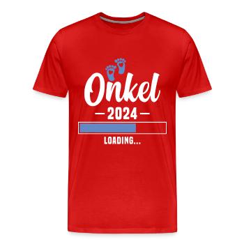 Ich werde Onkel 2024 Schwangerschaftsverkündung - Männer Premium Bio T-Shirt - Rot - Vorne - Damien (186cm)