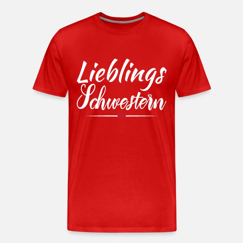 Lieblingsschwester Geschenk Geschenkidee Schwester - Männer Premium Bio T-Shirt - Rot