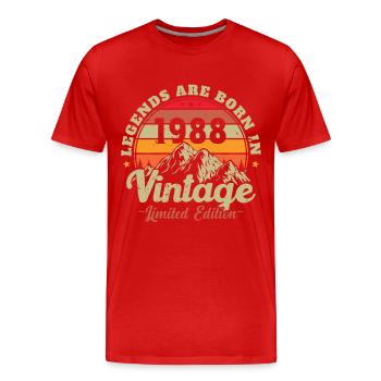 Jahrgang Jahrgang 1988 Geburtstagsgeschenk - Männer Premium Bio T-Shirt - Rot - Vorne - Damien (186cm)
