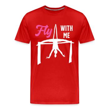 Voler avec moi Antenne en soie pour cirque - T-shirt bio Premium Homme - rouge - Devant - Damien (186cm)
