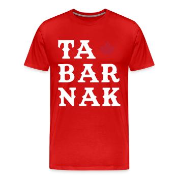 Tabarnak Je Me Barre Au Canada Feuille D'érable - T-shirt bio Premium Homme - rouge - Devant - Damien (186cm)