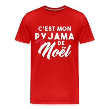 C’est mon pyjama de Noël - T-shirt bio Premium Homme - rouge - Devant - Damien (186cm)