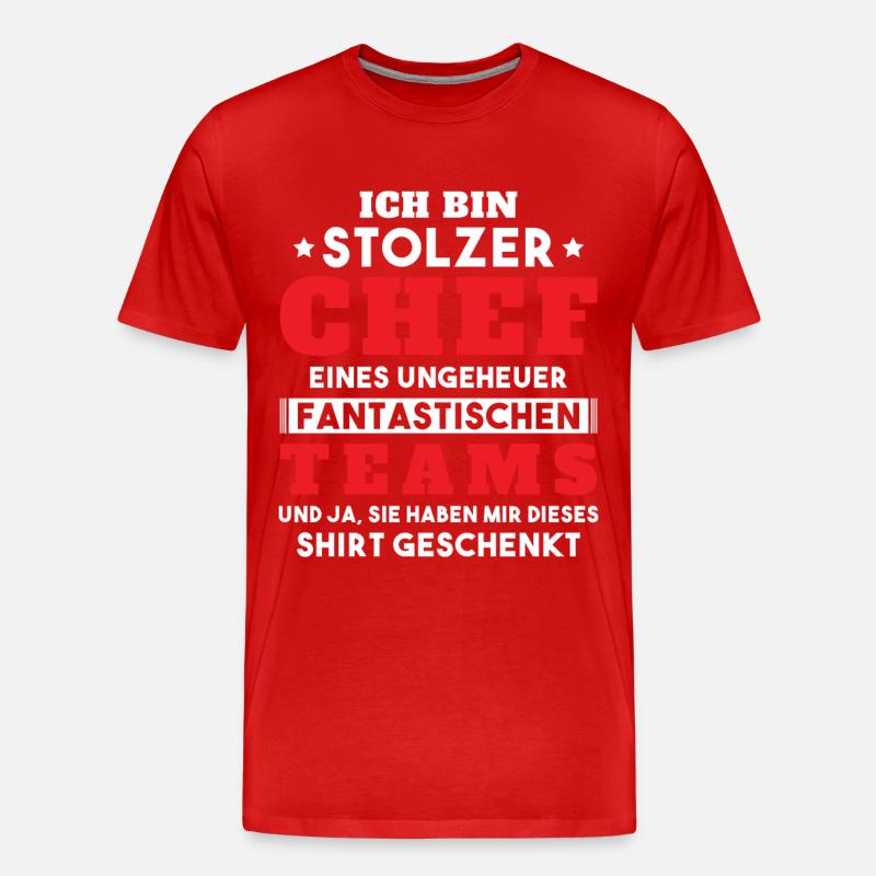 Ich bin Stolzer Chef Geschenkidee - Männer Premium Bio T-Shirt - Rot