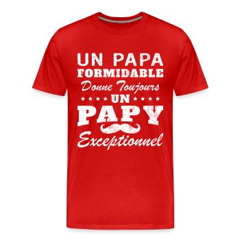 Terrific Dad Always Gives Grandpa Exceptional - Men's Premium Organic T-Shirt - red - Front - Damien (186cm)