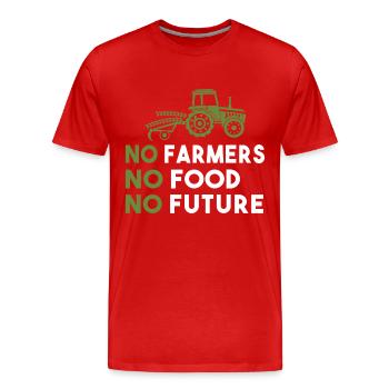 Farmer's Demo No Farmers No Food No Future Farmer - Men's Premium Organic T-Shirt - red - Front - Damien (186cm)