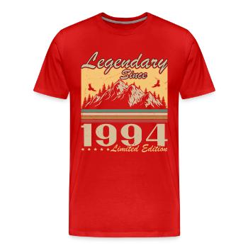 Legendary Since 1994 Vintage Vintage Birthday - Men's Premium Organic T-Shirt - red - Front - Damien (186cm)