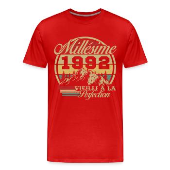 Vintage 1992, Vintage 1992 Birthday Gift - Men's Premium Organic T-Shirt - red - Front - Damien (186cm)