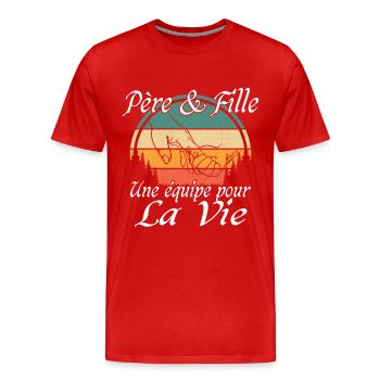 Papa Weihnachtsmann Geschenk Vater und Tochter - Männer Premium Bio T-Shirt - Rot - Vorne - Damien (186cm)